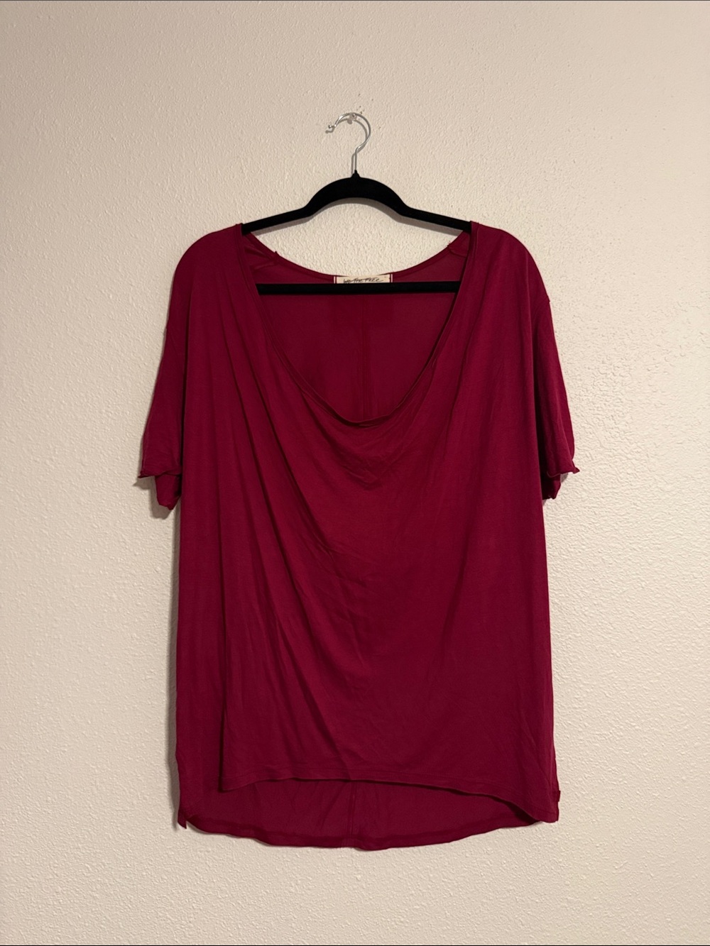 Free People We The Free Tee T-shirt Burgundy Viscose